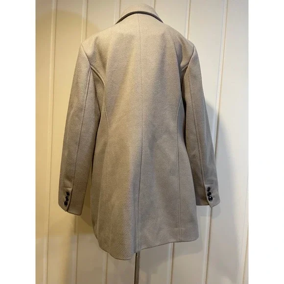 BCBGMAXAZRIA Women's Double Breasted Beige Taupe Grey Jacket Size Large Classic - Picture 2 of 7